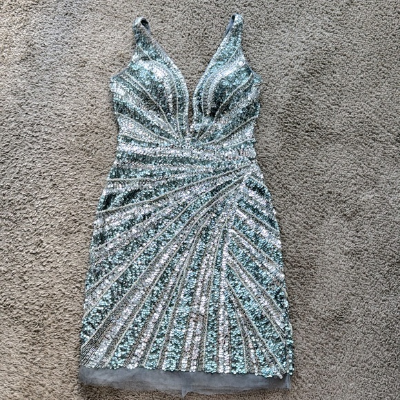 Jovani **Unworn** Bedazzled Mini Dress - Picture 3 of 7
